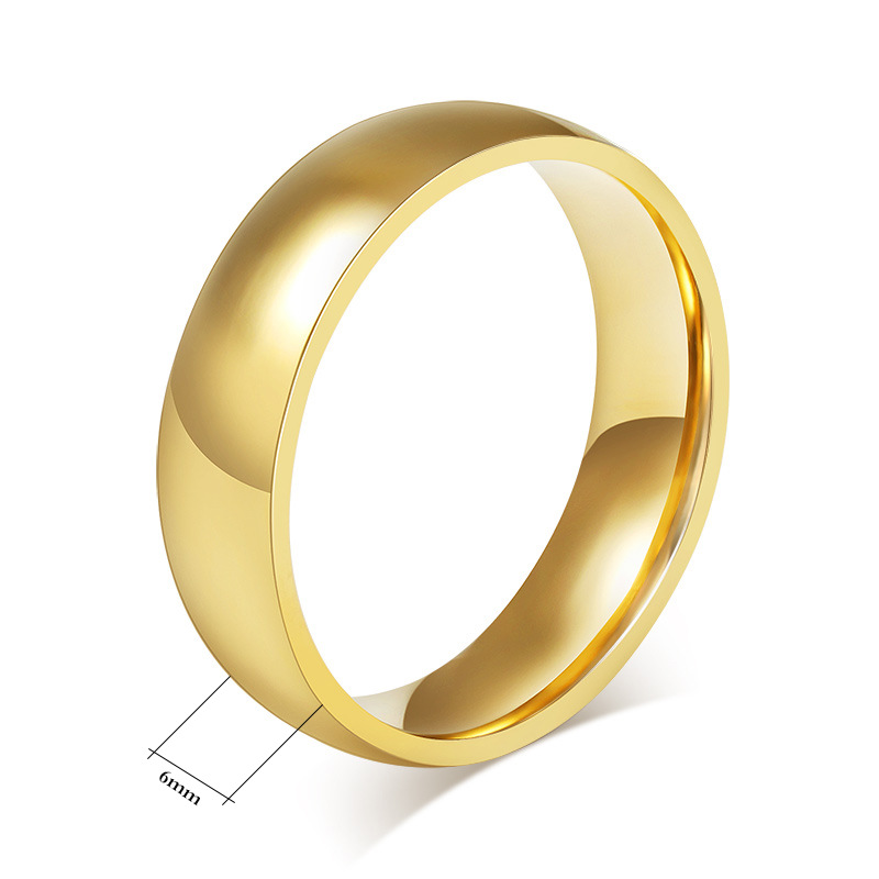 Titanium Steel Ring Ins Landscape Plain Ring 2mm 4mm 6mm 8mm rostfritt stål gränsöverskridande smycken grossist