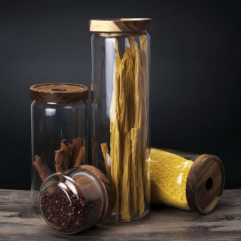 Pot en verre de cuisine, boîte scellée en verre à haute teneur en Borosilicate, récipient de stockage des aliments résistant à la chaleur