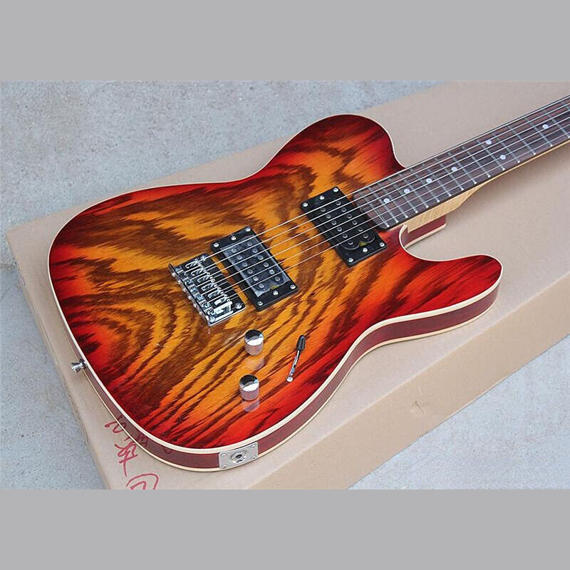 Fabrika CS Color Electric Guitar, Zebra-şeritli Rosewood Kıvrığı Guitarra