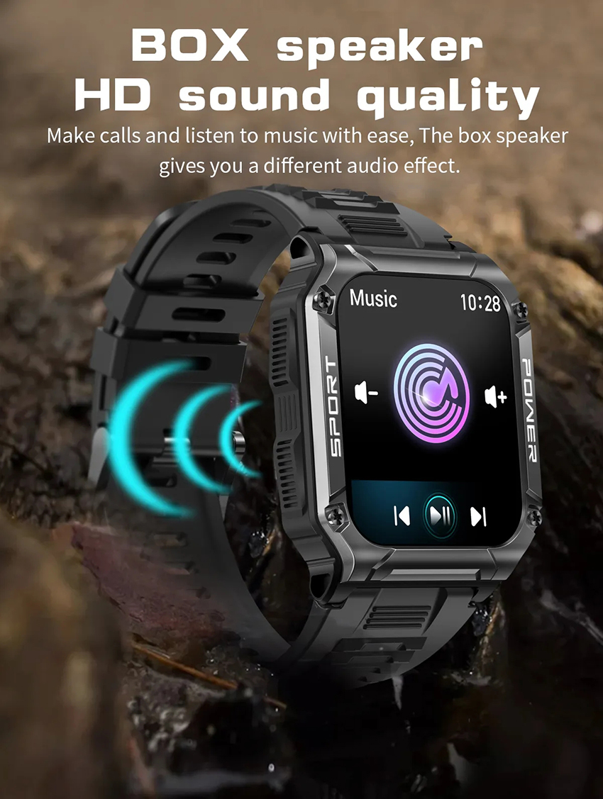NX6 Militair Outdoor Smart Watch Met Kompas Bluetooth Oproep Hartslag Bloed Zuurstof Waterdichte Sport Smartwatch Voor Heren
