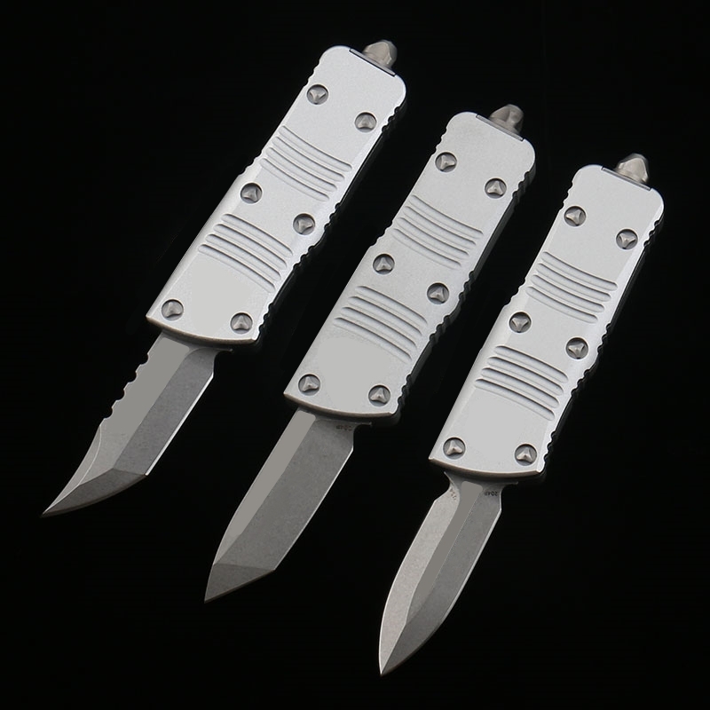 DQF-version US Italian Style Hellhound Knife Mini-M Självförsvar Taktiskt D2 Blade 6061-T6 Aluminiumhandtag EDC Outdoor Camping Fighting Knives