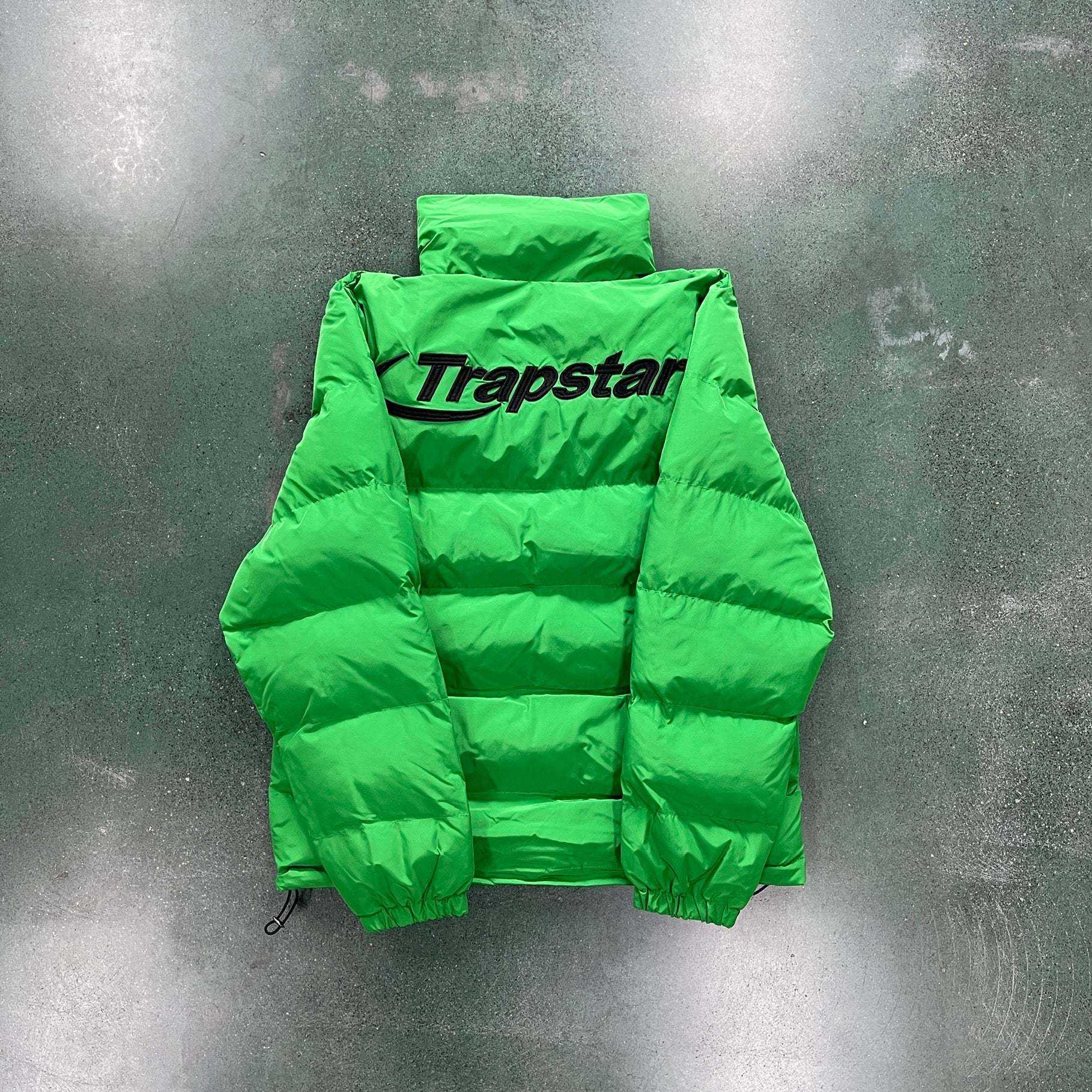 Trapstar Green Small Label Cotton Jersey Youth Collection Thickened Hat Removable Jacket Coat Versatile