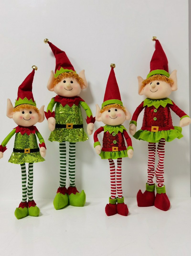 Noel Elf Bebek 65cm Bacak Noel Ağacı Pencere Ofisi Ev Dekorasyon Bebek Kız Kız Oyuncaklar