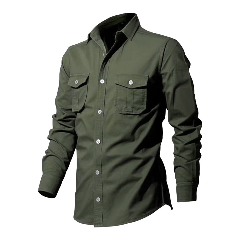 Projektant Mężczyzn Kurtki plus rozmiar 3xl 4xl jesień zimowe koszule długie rękawy męskie płaszcze swobodne stałe obracanie bluzki z ubrania hurtowe w pojedynczej piersi 11001