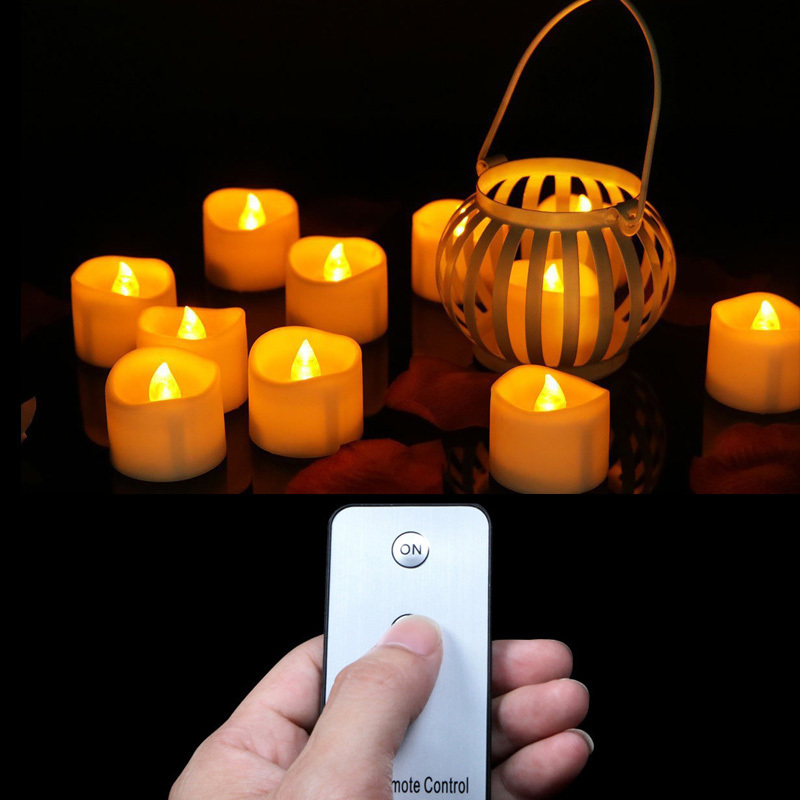 Свечи в упаковке из 6 или 12 теплых белых батареек с дистанционным управлением, беспламенные чайные свечи, электрические 230919