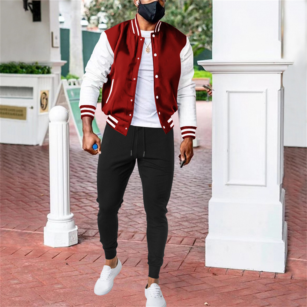 Designer Baseball Uniform Tracksuits Men Plus size 3XL Two Sets Fall Winter Long Sleeve Patchwork Jacket and Pants Outfits Casaual Sweatsuits Clothes 11000