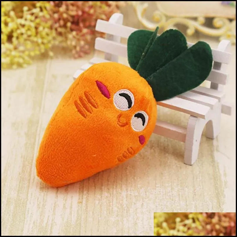 Giocattoli cani mastica carota peluche mastica squeaker giocattolo forma di verdure cucciolo di animale domestico consegna a goccia forniture giardino di casa