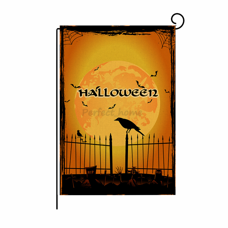 Halloween Flag Garden Courtyard Flagi Wspólne Halloweenowe dekoracje świąteczne WIĘCEJ PRZEWODNIK BANNER MATERIAŁ LUNEN MATERIAŁU PRZEZ PRZEZ SKŁADNIKI P99