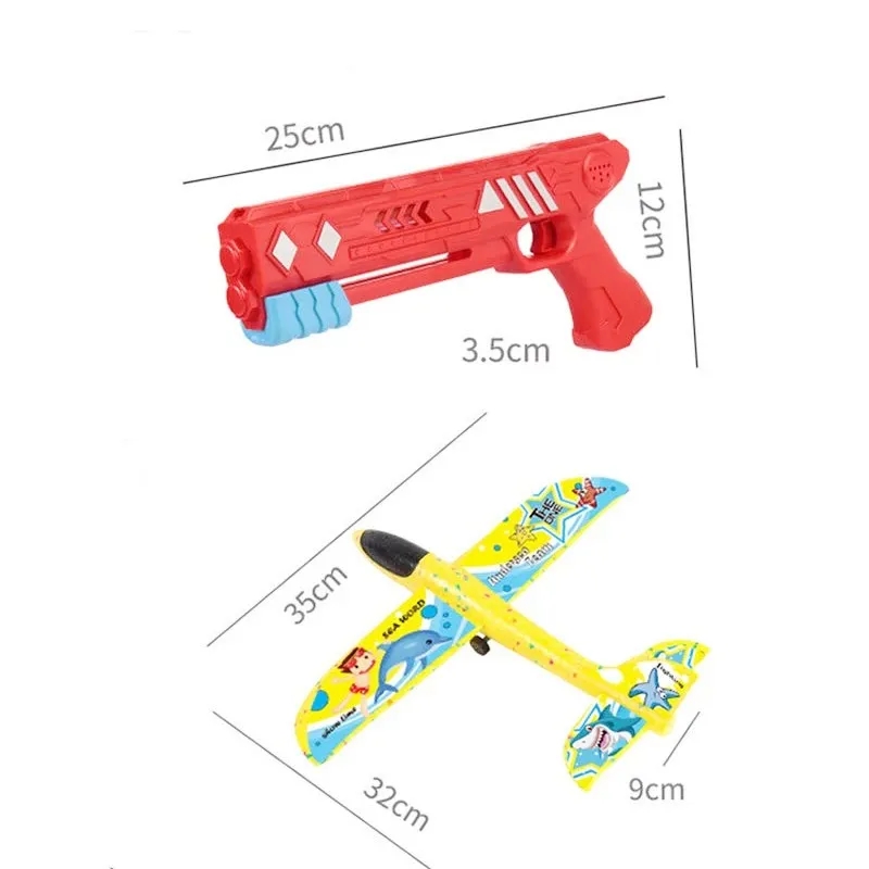 Jouet d'avion, modèle d'avion en mousse à éjection en un clic avec 1 paquet de grand avion en mousse à lancer, jouet volant pour enfants garçons, cadeau