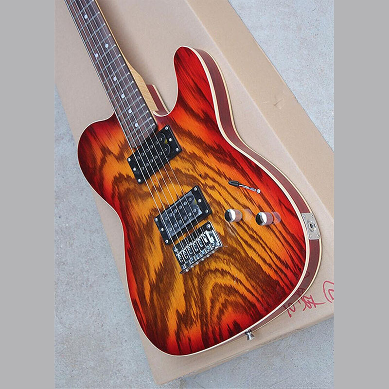 Fabrika CS Color Electric Guitar, Zebra-şeritli Rosewood Kıvrığı Guitarra