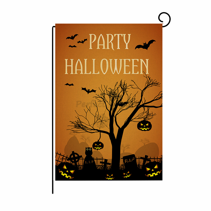 Halloween Flag Garden Courtyard Flagi Wspólne Halloweenowe dekoracje świąteczne WIĘCEJ PRZEWODNIK BANNER MATERIAŁ LUNEN MATERIAŁU PRZEZ PRZEZ SKŁADNIKI P99