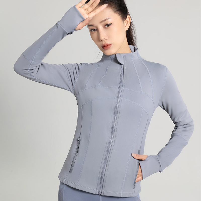 LL Tenue de yoga pour femme - Vêtements de fitness - Vestes extérieures décontractées pour adultes - Sweat-shirt fin - Exercice de course à pied - Hauts à manches longues