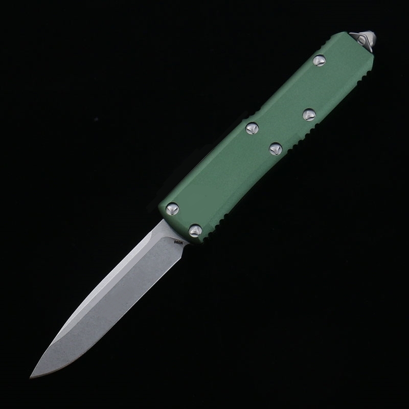 DQF Version Green 85 Kniv D2 Steel Blade Anodizing T6-6061 Aviation Aluminiumlegering utomhus Kamp Taktiskt överlevnadsverktyg Camping Fick Knives