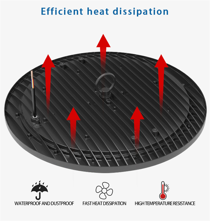 LED 100W 150W 200W UFO High Bay Light 100-265V Custodia in alluminio 3000K-6500K IP65 Lampada di illuminazione impermeabile