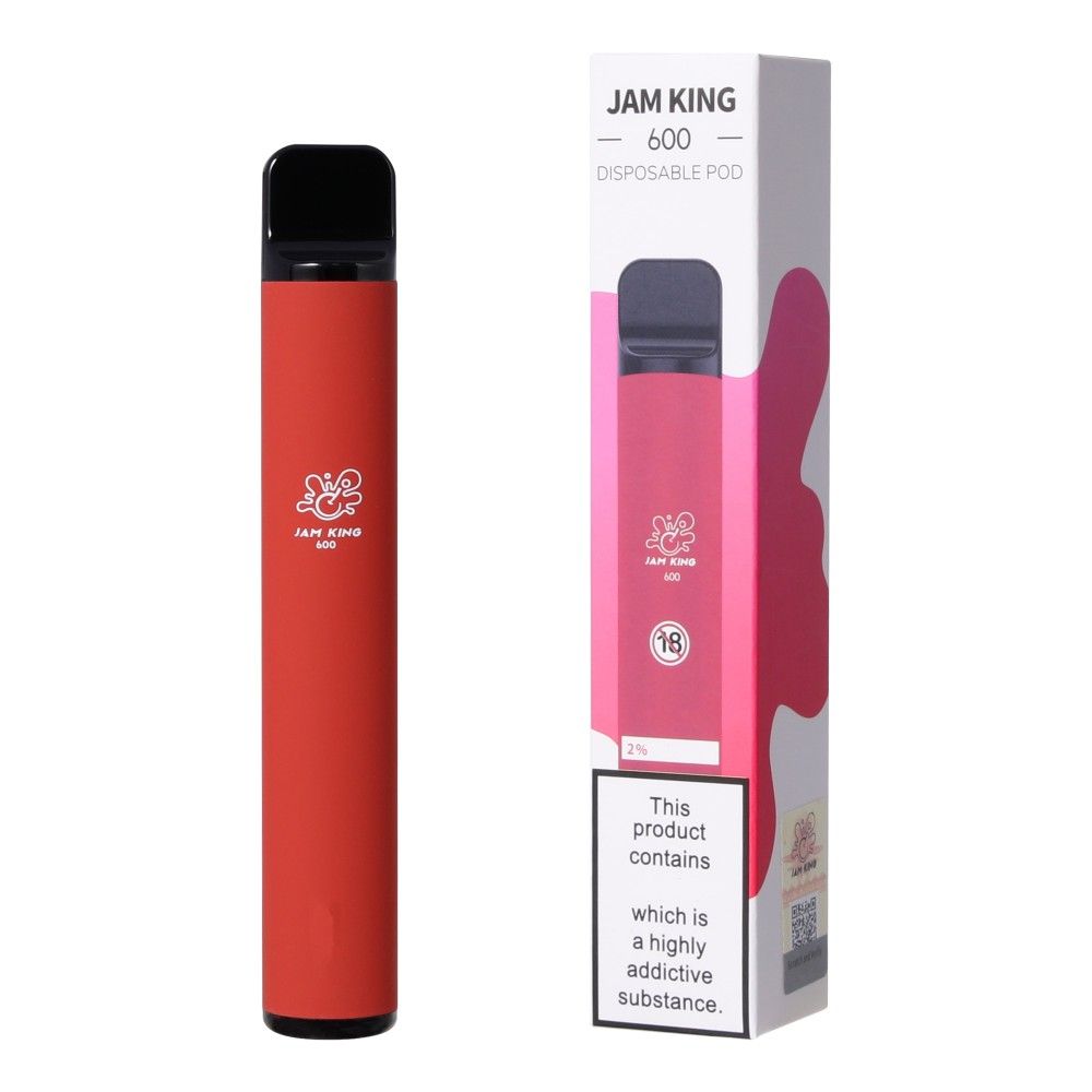 Europe Warehouse Jam King 600 Vapes Disposables Puff Vape 2ML Préfilé 20mg 550mAh Batterie Puffle électronique Elfbar 800 1500 Vaporisateur en gros 9K