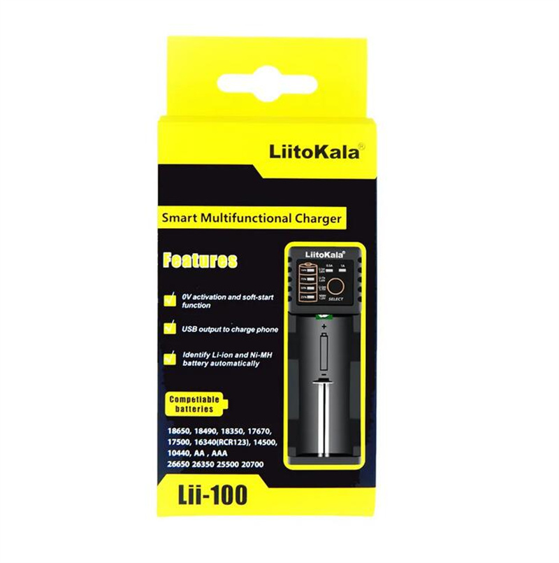 New Liitokala LII-100B LII-100 18650 26650/18350/16340/18500/AA/AAA 3.7V 1.2V Ni-MH Ni-CDリチウムのバッテリースマート充電器