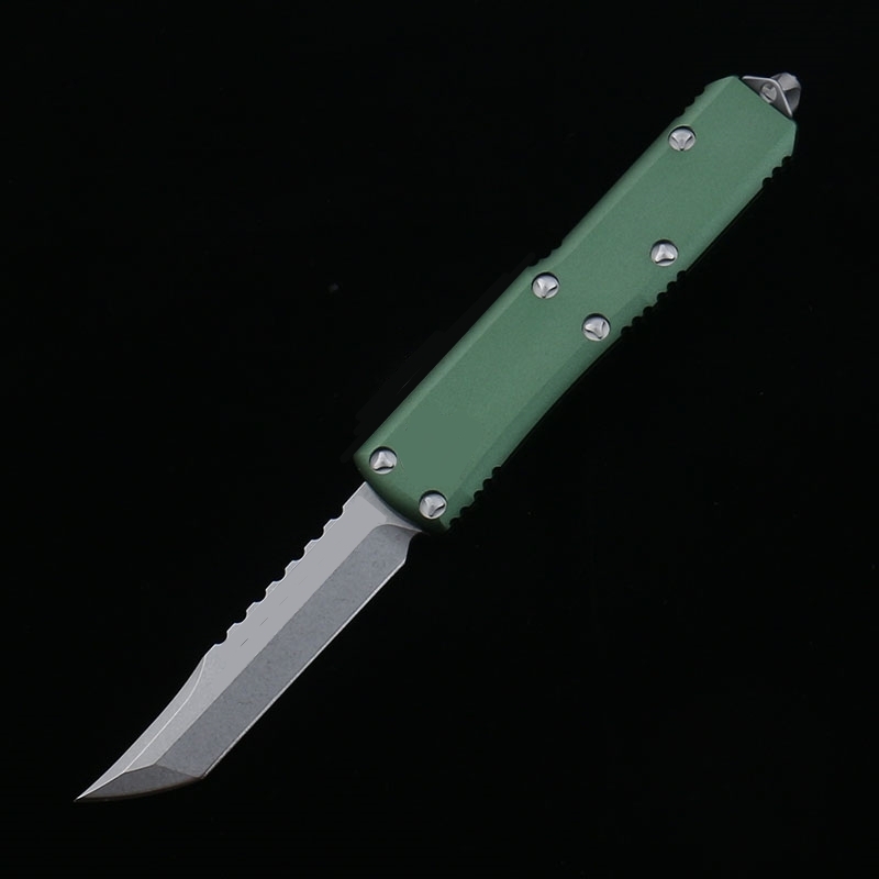 DQF Version Green 85 Kniv D2 Steel Blade Anodizing T6-6061 Aviation Aluminiumlegering utomhus Kamp Taktiskt överlevnadsverktyg Camping Fick Knives