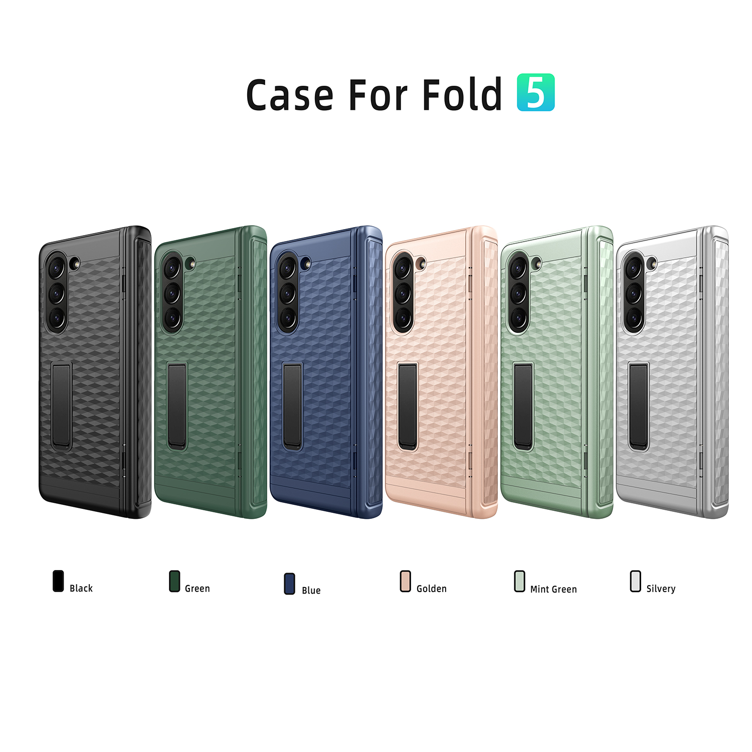 Support Cube pour Samsung Galaxy Z Fold 5, Film de verre, couvercle de Protection de charnière à ressort