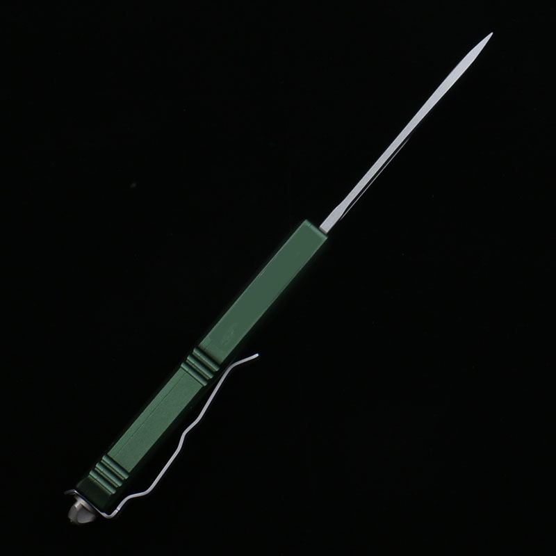 DQF Versione Verde 85 Coltello D2 Lama in acciaio Anodizzato T6-6061 Lega di alluminio aeronautico Combattimento esterno Strumento di sopravvivenza tattico Coltelli da tasca da campeggio