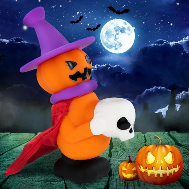 Halloween Coloré Fumer Silicone Bong Pipes Kit Citrouille Squelette Noël Voyage Bubbler Tabac Filtre Entonnoir Cuillère Bol Huile Rigs Waterpipe Dabber Titulaire DHL