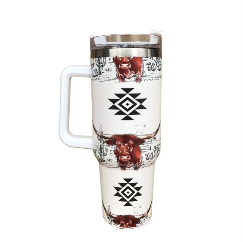 40oz Mugs Tumbler With Handle 20 Designs Cowboy Football Designs Insulated Tumblers Lids Straw Stainless Steel Coffee Termos Cup With logo