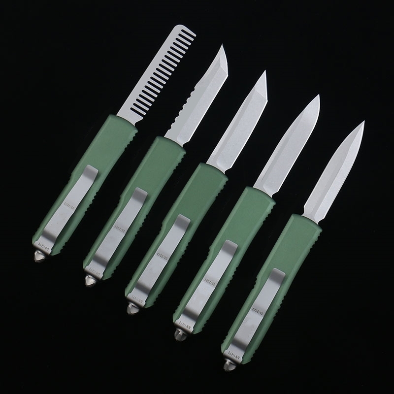 DQF Version Green 85 Kniv D2 Steel Blade Anodizing T6-6061 Aviation Aluminiumlegering utomhus Kamp Taktiskt överlevnadsverktyg Camping Fick Knives