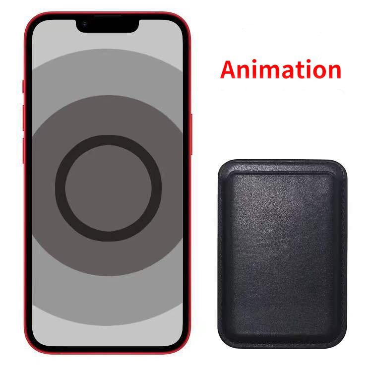 MacSafe Wallet med animeringspop-ups för Magsafe Magnetic Leather Card Holder On For iPhone 15 14 13 12 Pro Max 12mini 13Pro Telefontillbehör