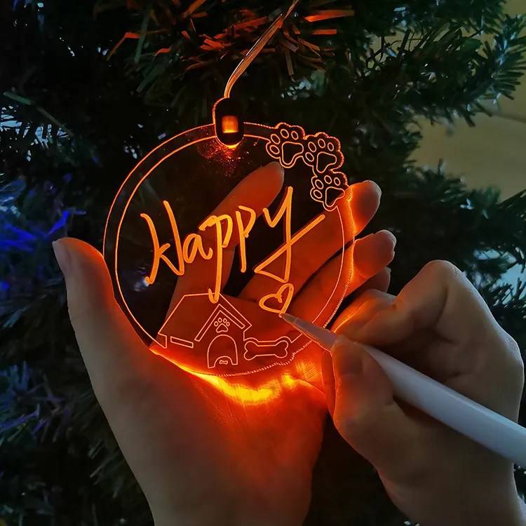 New and Unique Christmas Tree Luminous Pendant DIY Creative Name Colorful Love Christmas Socks Pendant Decoration