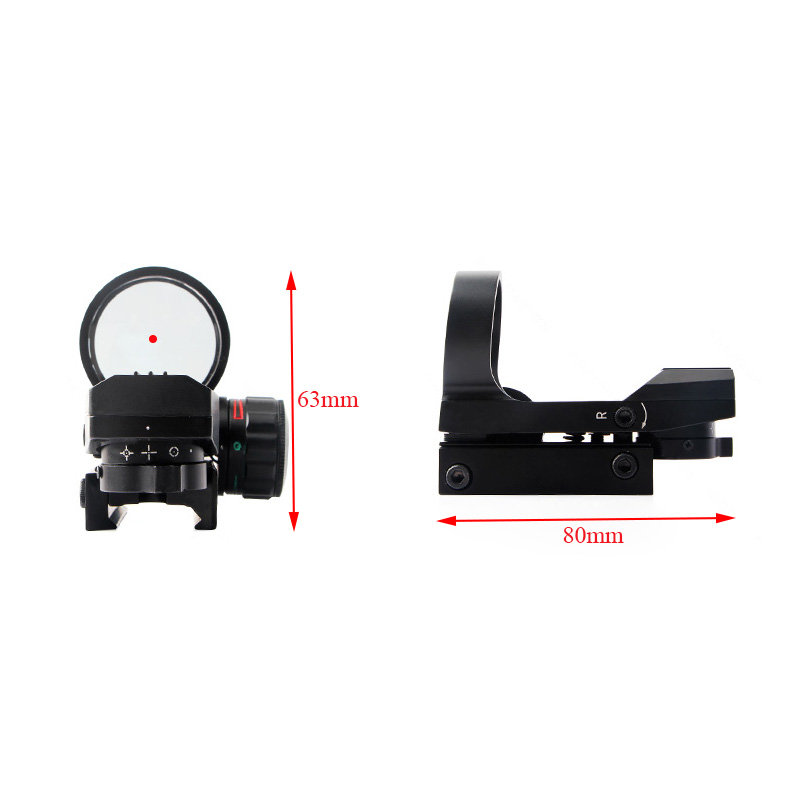 1x22x33 Red Green Dot Sight Aim Optical Scope 4 Reticle Illumination Collimator Riflescope for AR15 Airsoft Hunting