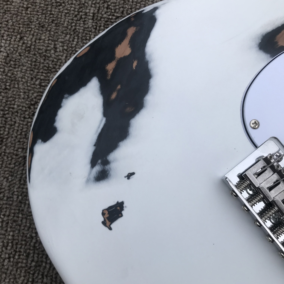 mesma das fotos Custom Shop, Fabricado na China, ST, Guitarra elétrica de alta qualidade, imitação antiga, Adaptação de 3 peças, Hardware cromado, frete grátis