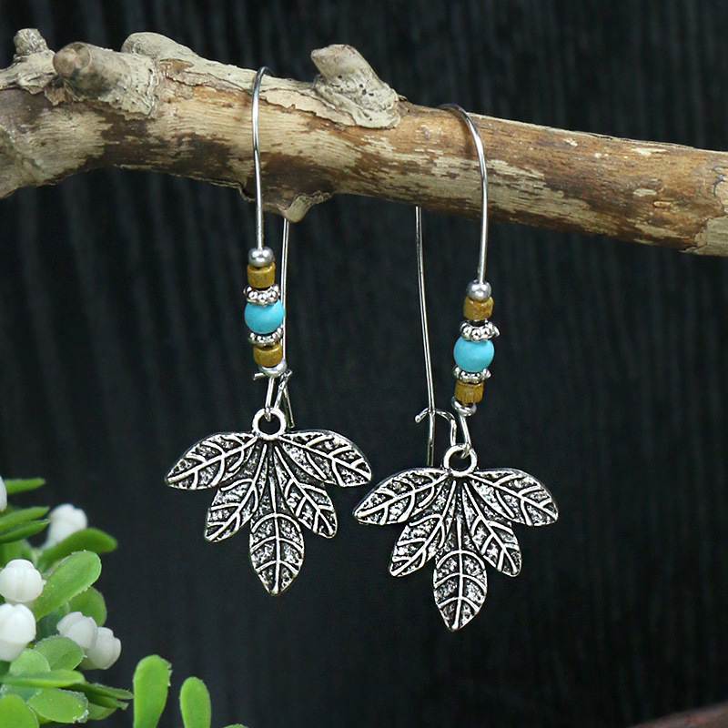 Boucles d'oreilles Vintage en argent Turquoise, crochet d'oreille à la mode, style bohémien, bijoux de fête, cadeaux pour femmes