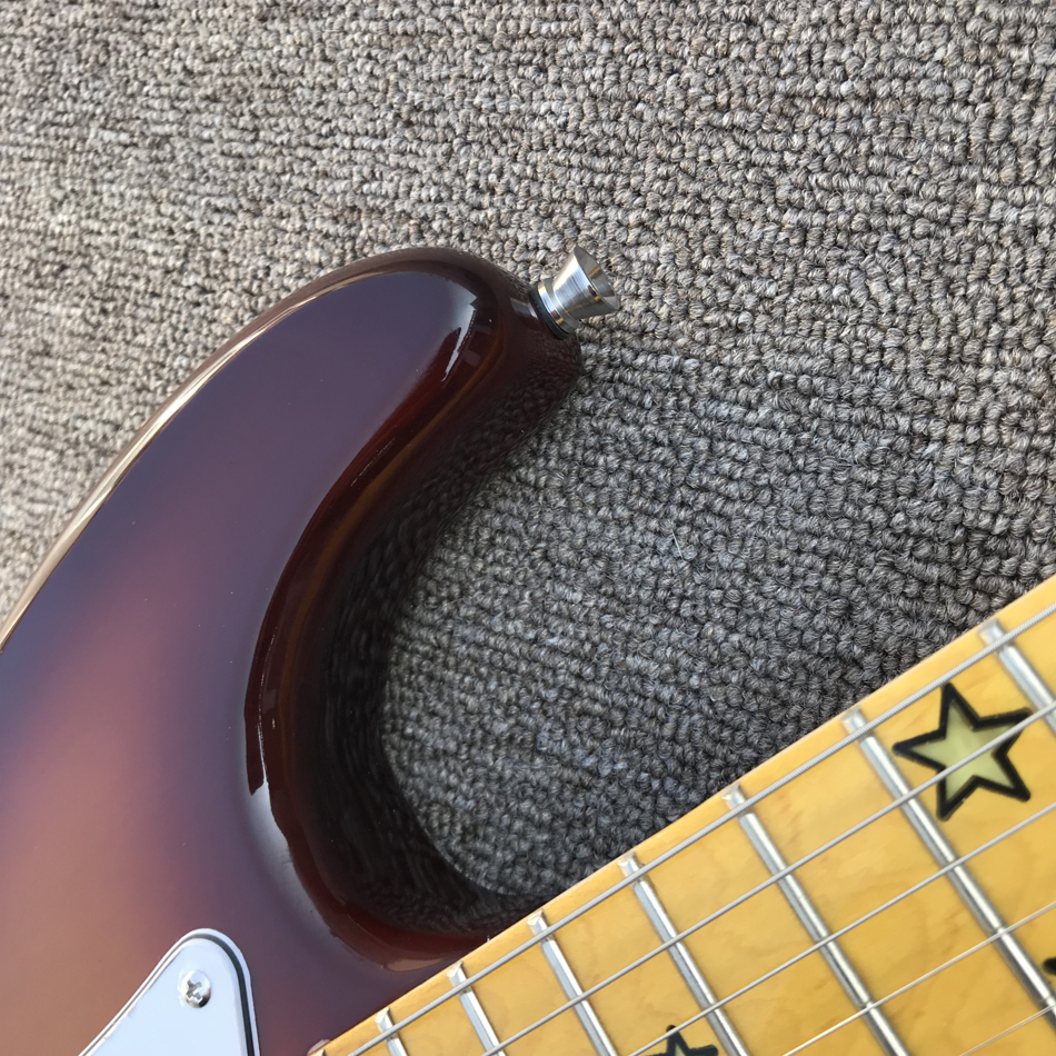 Pictures Custom Shop, Çin'de Yapıldı, St High kaliteli elektro gitar, Double Tremolo Köprüsü, 3 Parça Pikap, Pickguard, Ücretsiz Nakliye