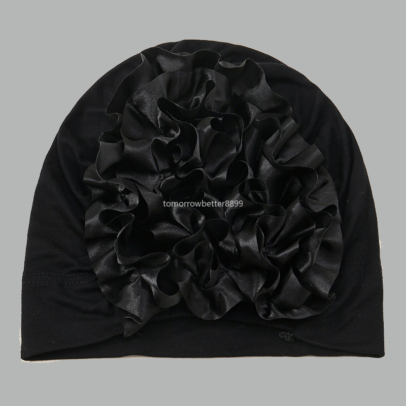 Nouveau couleur unie Satin fleur Turban femmes musulman intérieur Hijab chapeau sous-écharpe Bonnet perte de cheveux foulard chimio casquette Turbante