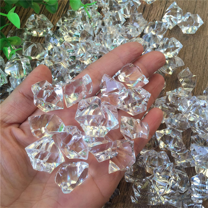 Fake Ice Rocks Acrylic Gems Crystals Clear Rocks Plastic Diamond Vase Centerpiece For Vase Fillers Party Table Scatter Wedding Food Display