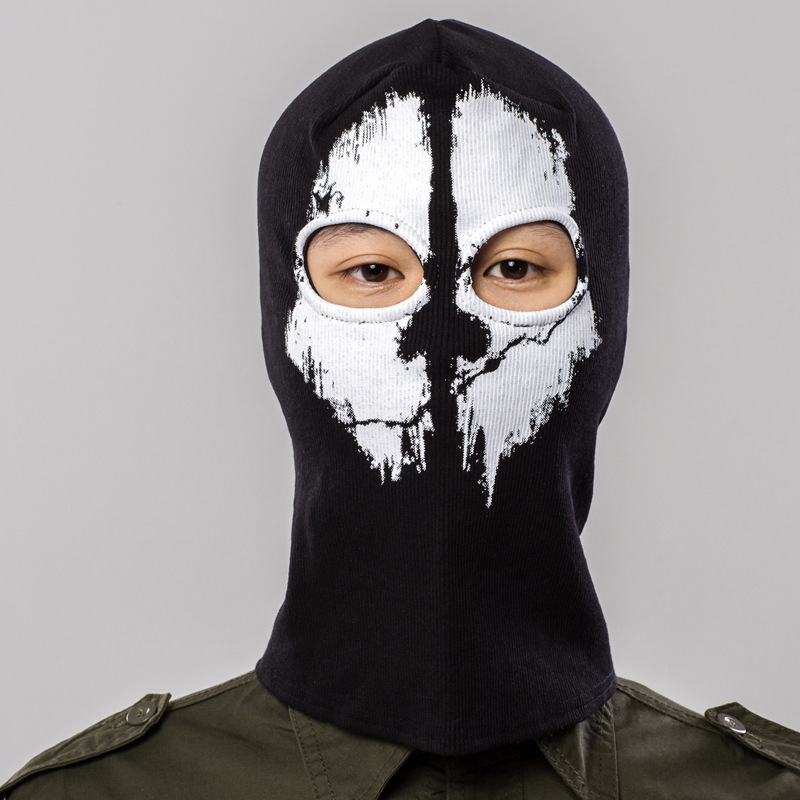 Costume Accessories Game Ghosts Skull Black Face Mask Cosplay Motorcycle Tactical Balaclava Hood Warm Windproof Adult Unisex Halloween Prop