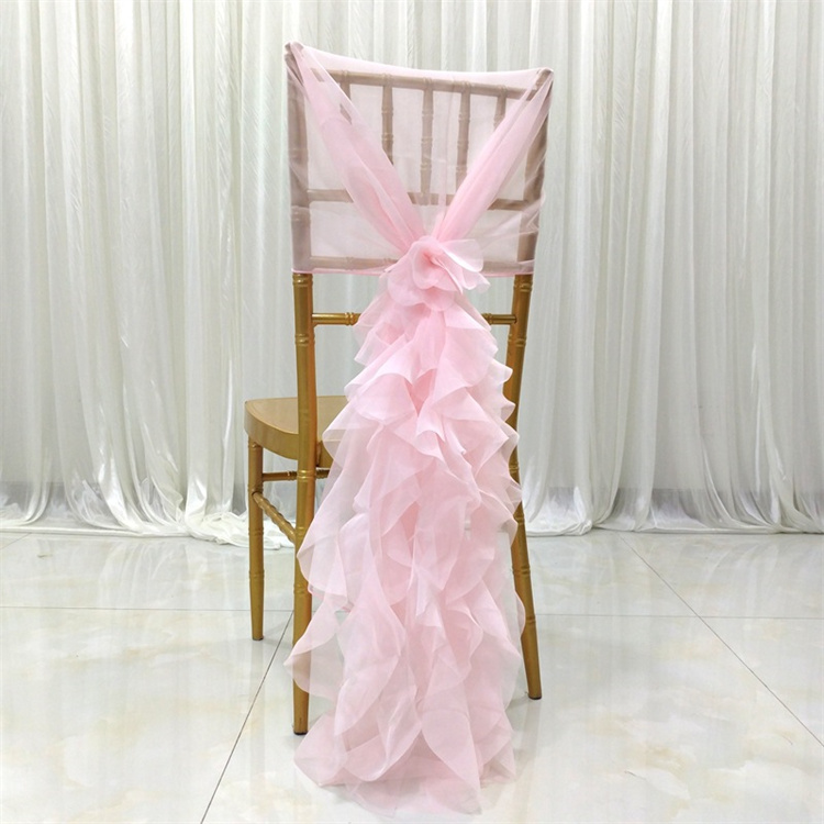 Ruffle Chair Sjerp Bruiloft Stoelband Guaze voor Chiavari Stoeldecoratie