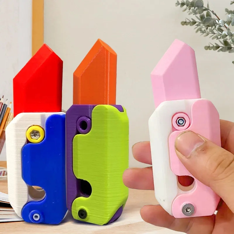 3D Druck Schwerkraft Cub Springen Kleine Rettich Messer Mini Modell Student Preis Anhänger Dekompression Spielzeug Heißer Verkauf