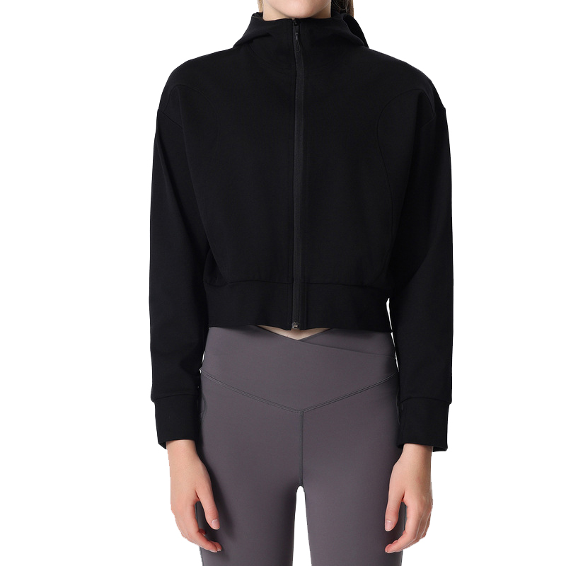 Женский дизайнерский свитер Lulule, спортивный, легкая дизайнерская куртка на молнии с полной молнией, женское пальто с отверстиями для большого пальца