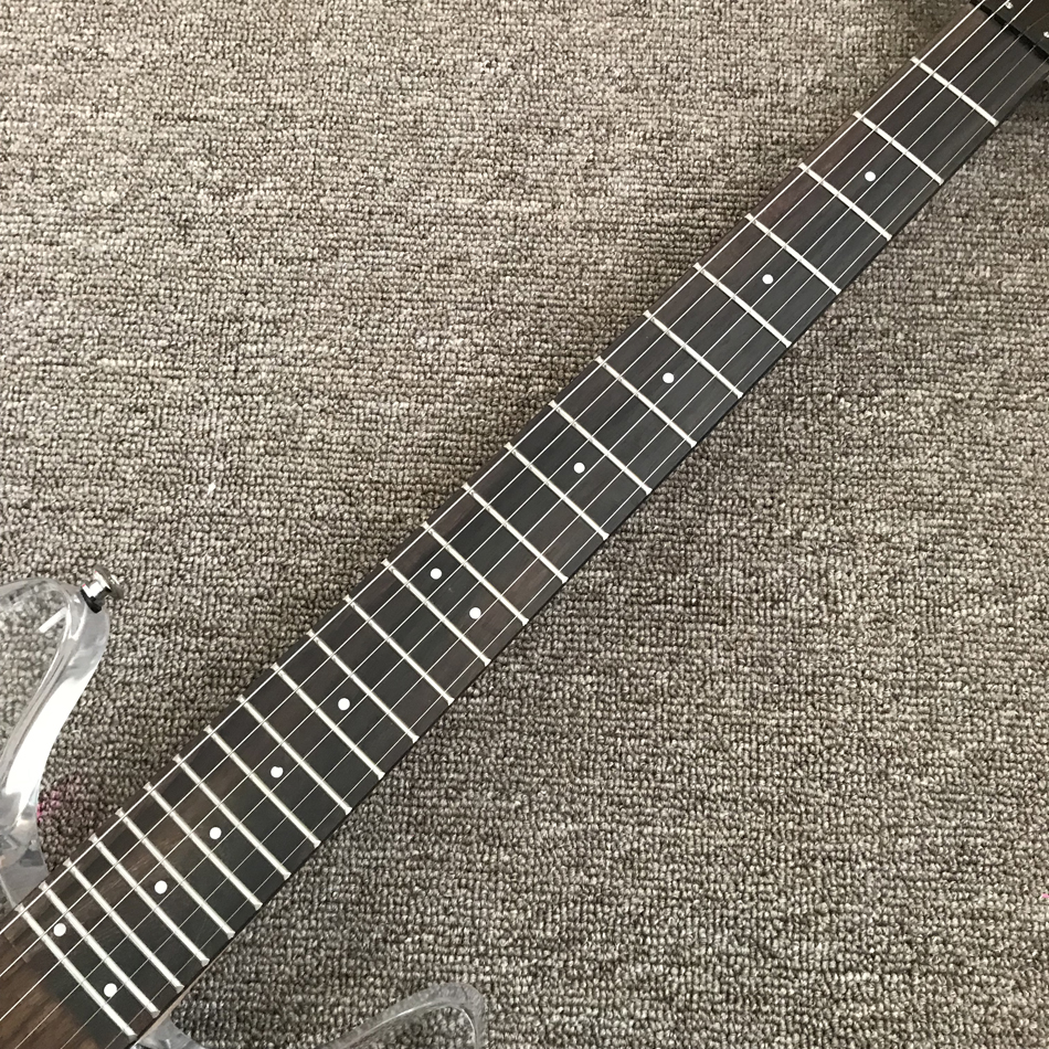 Mesma das fotos Custom Shop, feito na China, guitarra elétrica de cristal de 6 cordas de alta qualidade, captador de uma peça, hardware cromado, frete grátis