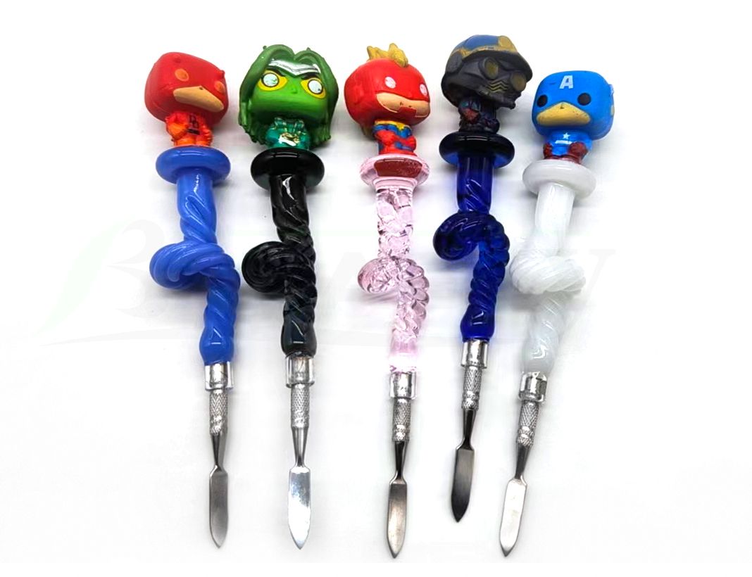 Beracky Colored Dab Tools For Concentrates Wax Smoking Qaurtz Bangers Glass Water Bongs Dab Rigs Water Pipes Bons For Smoking