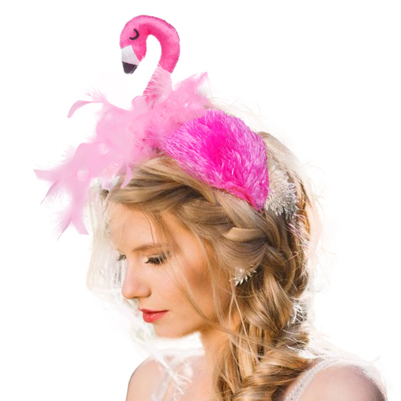 ملحقات أزياء مضحكة الوردي Flamingo Hair Hoop Cosplay Partn