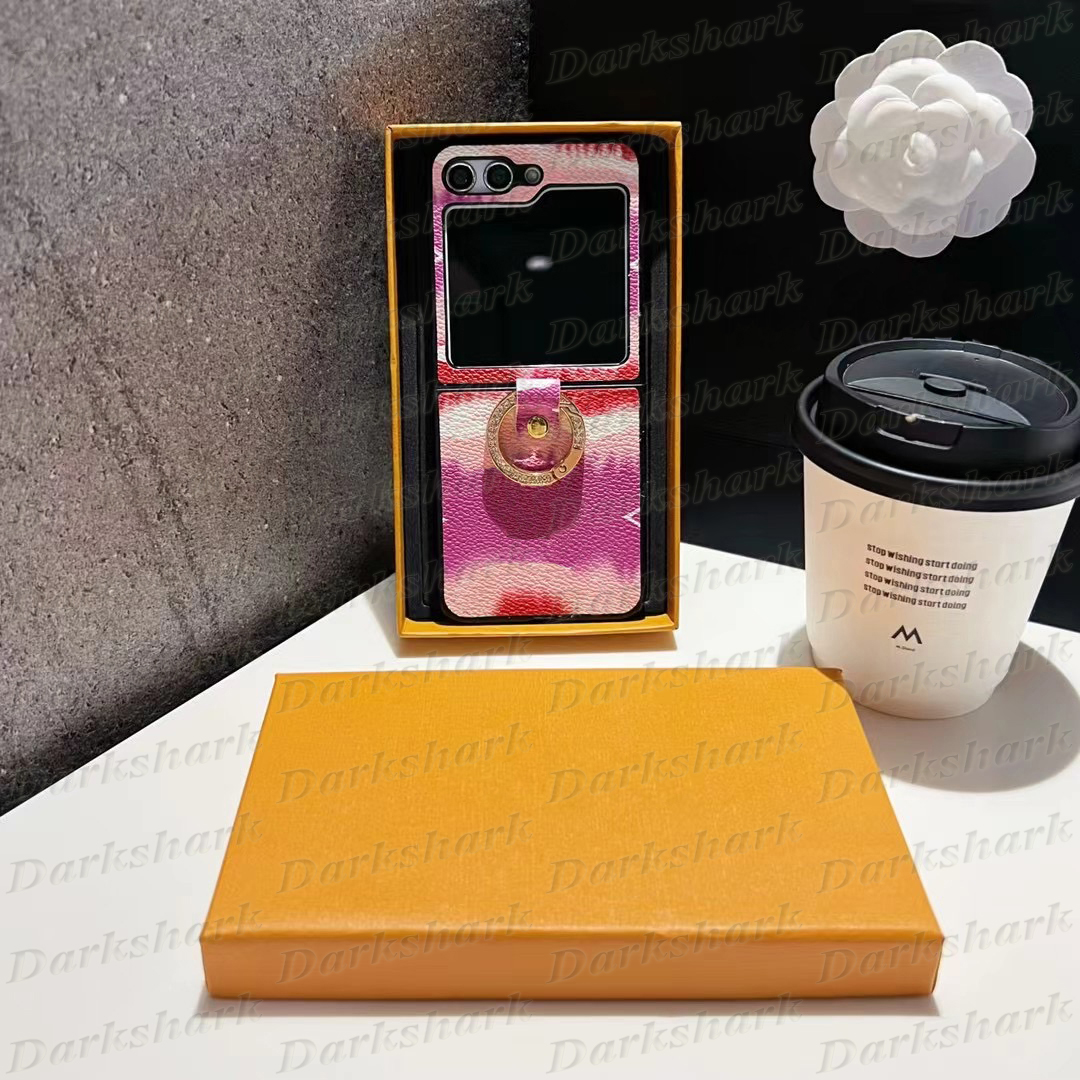 Kolorowa obudowa z telefonem komórkowym dla Samsung z Flip 5 4 3 2 litera kwiat z tyłu druku