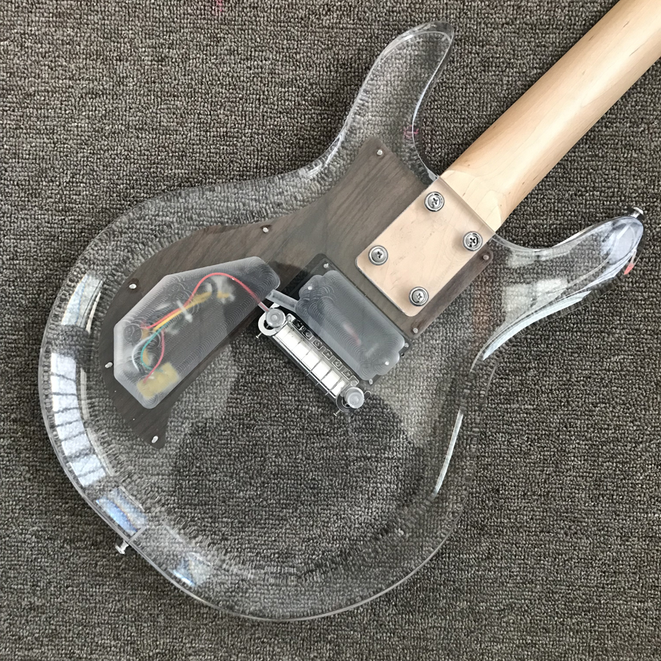 Mesma das fotos Custom Shop, feito na China, guitarra elétrica de cristal de 6 cordas de alta qualidade, captador de uma peça, hardware cromado, frete grátis