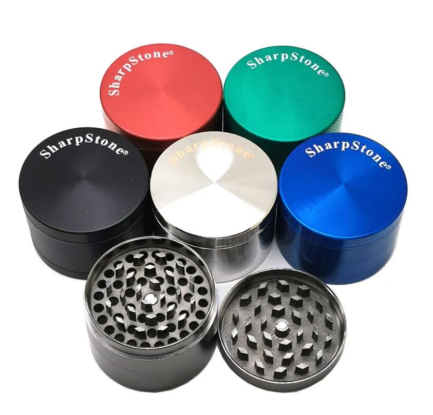 Randm Tornado 9000 Flat Critrave Starpstesh Grinders تدخين Crusher Herbal Spice Crusher 40 50 55 63mm Metal Grinder 4 Layers with Scriper 