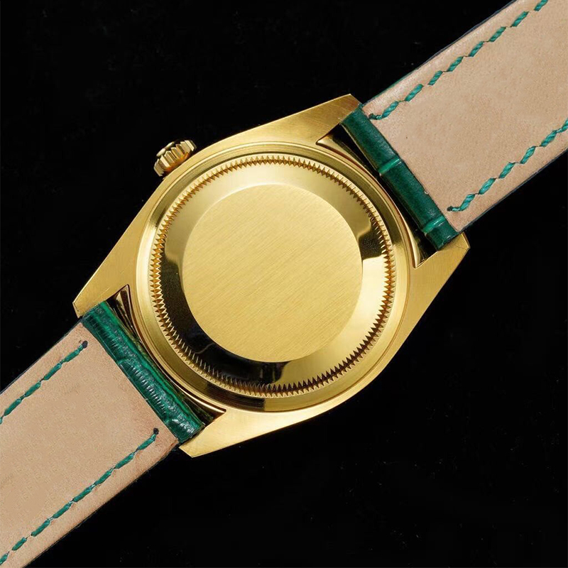 diamond Mens Watch 40mm green wristwatch Automatic Mechanical Wristwatch Montre de Luxe Leather Strap Fashion Wristwatches Double Calendar