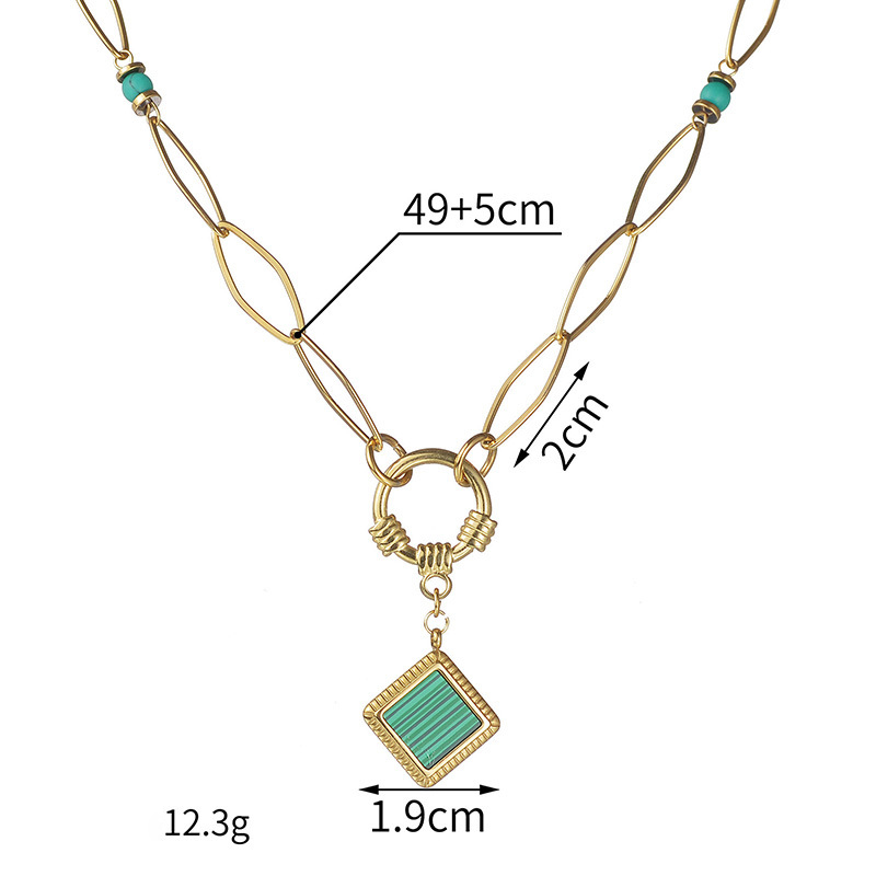 Collier pendentif géométrique Vintage en acier inoxydable, bijoux chaîne de clavicule pour femmes, bijoux créatifs