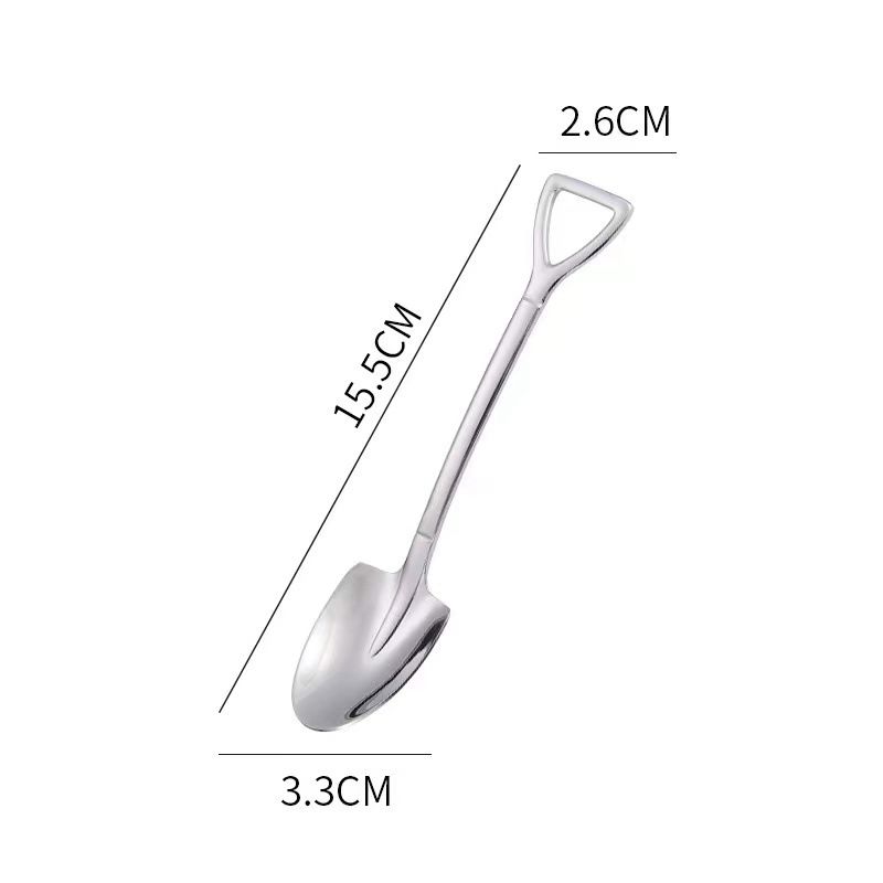 Cucchiai in acciaio inossidabile 304 Mini cucchiai a forma di pala Cucchiaini da caffè Torta Gelato Dessert Scoop Frutta Anguria Scoop Q583