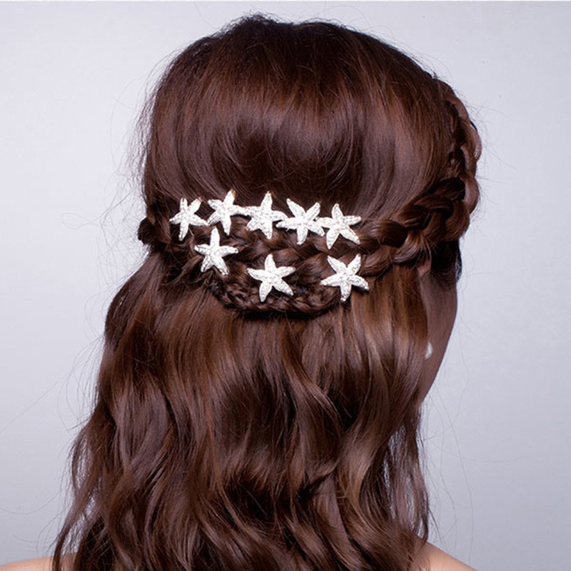 Шпилька в форме морской звезды для девочек, U-образная прическа, головной убор с косой, свадебное платье, шпилька, аксессуары для волос