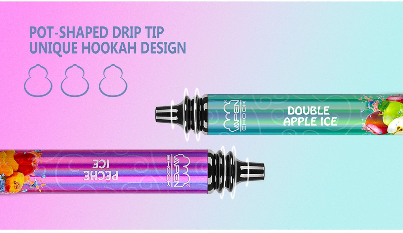 Vapen Ehook 2500 Puff Disposable Vape e cigarette Mesh Coil Shisha Kettle shape Drip tips Big vapes