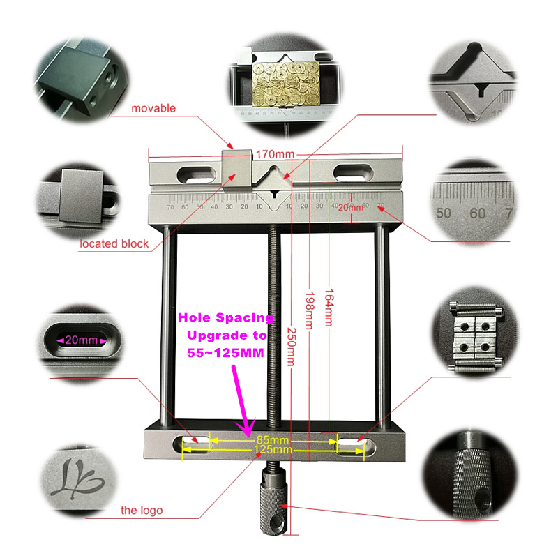 Nuova Vice Plain Plain Vice Plain GGG in lega di alluminio a cnc Vice piatto piatto fresatura a CNC e macchina intaglio